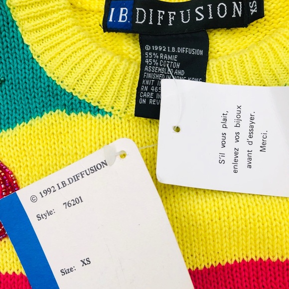 Bright long retro sweater - Picture 3 of 4